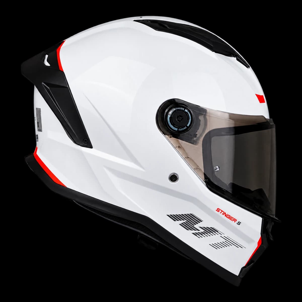 MT Helmets Stinger 2 Solid pearl white full-face motorcycle helmet