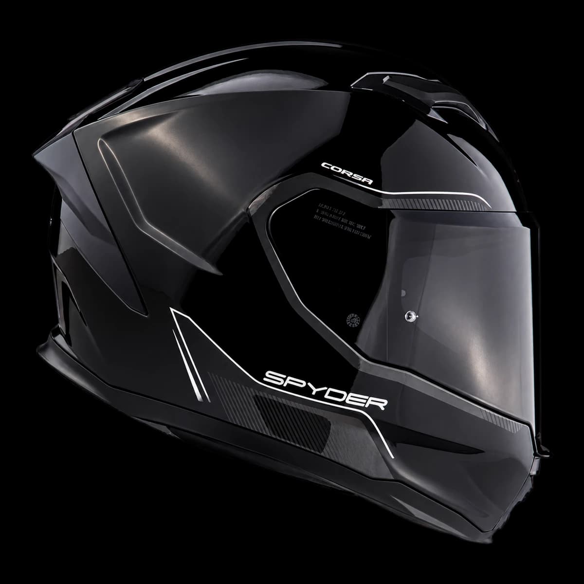 Spyder Corsa Plain V2 shiny black full-face helmet